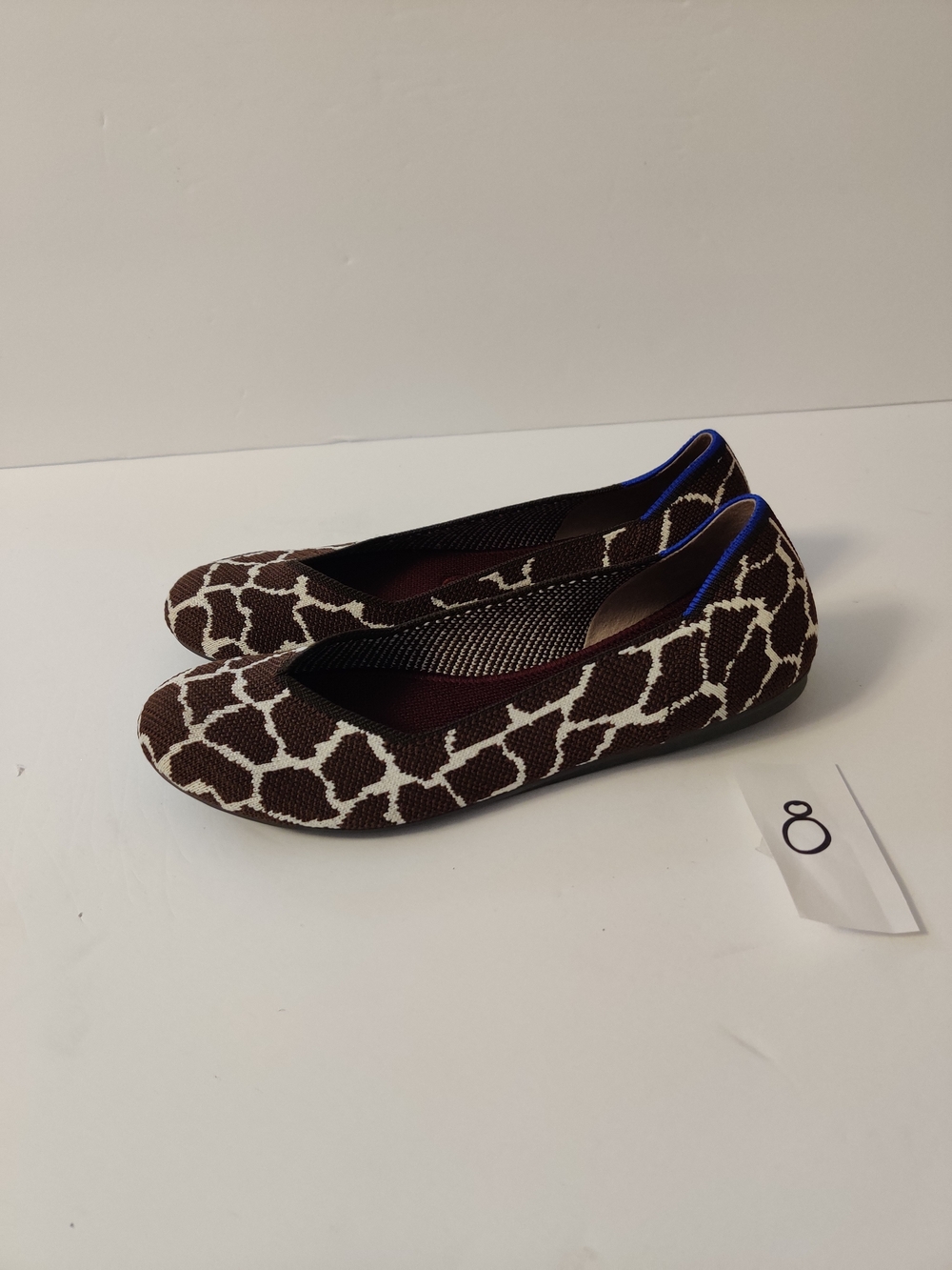Rothys Brown and White Giraffe-Print Women's Ballet Flats 7.5 - Picture 3 of 5